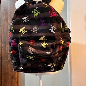 Yak Pak Skull Print Backpack Student School Bag Multicolor NWOT